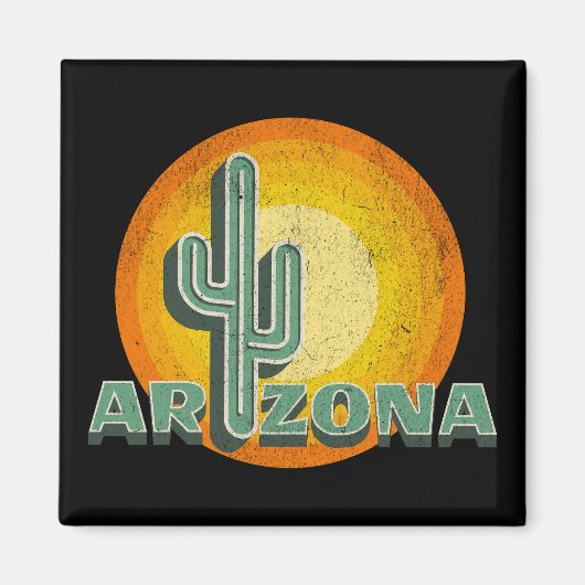 Retro stijl zonsondergang met Arizona tekst ontwer Magneet (Voorkant)