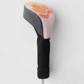 Retro stijl zonsopgang illustratie golfheadcover (Schuin)