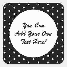 Retro Stijl Zwart-wit Retro Polka Dots Vierkante Sticker