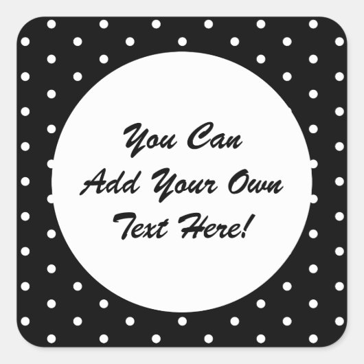 Retro Stijl Zwart-wit Retro Polka Dots Vierkante Sticker (Voorkant)