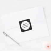 Retro Stijl Zwart-wit Retro Polka Dots Vierkante Sticker (Envelop)