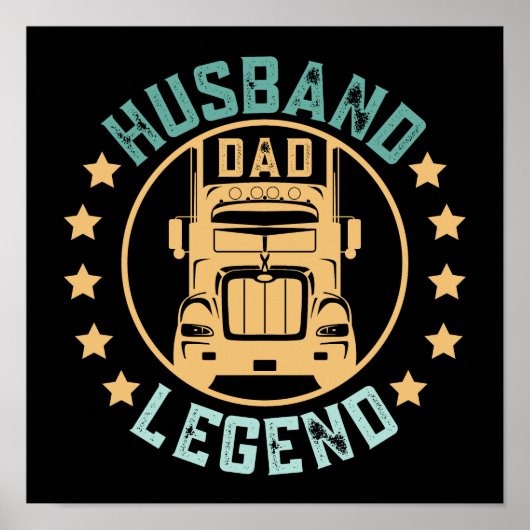 Retro stijlman Pap Trucker Legend Poster (Voorkant)