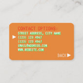 Retro stijlvideospel geïllustreerd oranje visitekaartje (Achterkant)