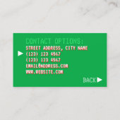 Retro  stijlvideospel geïllustreerd visitekaartje (Achterkant)