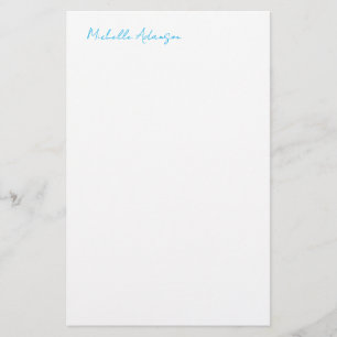 Retro stijlvol elegant gewoon hemelsblauw wit briefpapier