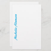 Retro stijlvol elegant gewoon lichtblauw wit briefpapier (Voorkant / Achterkant)