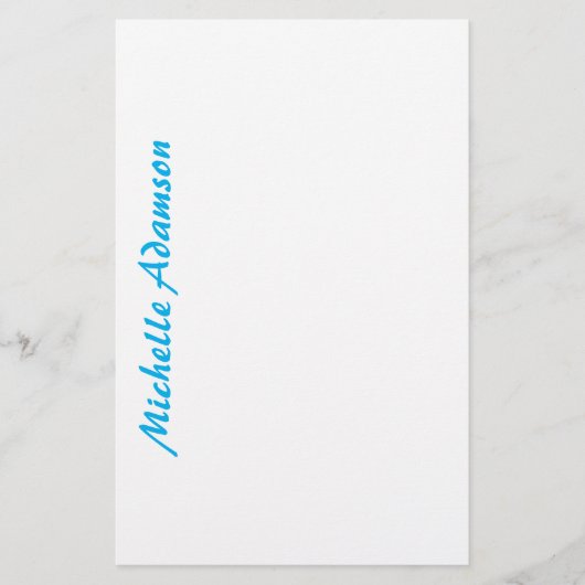 Retro stijlvol elegant gewoon lichtblauw wit briefpapier (Voorkant)