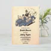  Retro stijlvol elegant Rustisch Vrijgezellenfeest Kaart (Staand voorkant)