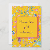 Retro stijlvolle bloemen grappig Québécois verjaar Feestdagenkaart (Voorkant)