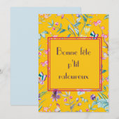 Retro stijlvolle bloemen grappig Québécois verjaar Feestdagenkaart (Voorkant / Achterkant)