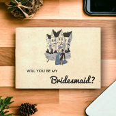  Retro Stijlvolle Couple Chic Bridesmaid Card Kaart