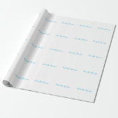 Retro Stijlvolle Elegant Plain Sky Blauw Wit Cadeaupapier (Uitgerold)