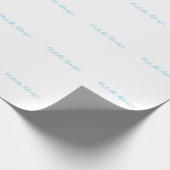 Retro Stijlvolle Elegant Plain Sky Blauw Wit Cadeaupapier (Hoek)