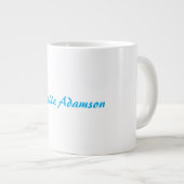 Retro Stijlvolle Elegant Plain Sky Blauw Wit Grote Koffiekop (Voorkant rechts)