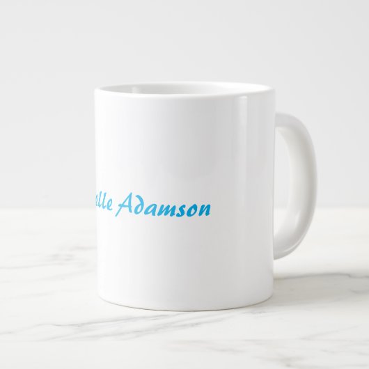 Retro Stijlvolle Elegant Plain Sky Blauw Wit Grote Koffiekop (Voorkant rechts)