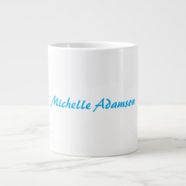 Retro Stijlvolle Elegant Plain Sky Blauw Wit Grote Koffiekop