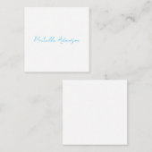 Retro Stijlvolle Elegant Plain Sky Blauw Wit Informatiekaartje (Voorkant / Achterkant)