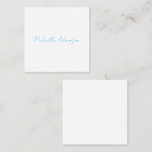 Retro Stijlvolle Elegant Plain Sky Blauw Wit Informatiekaartje (Voorkant / Achterkant)