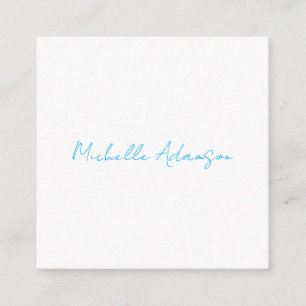 Retro Stijlvolle Elegant Plain Sky Blauw Wit Informatiekaartje