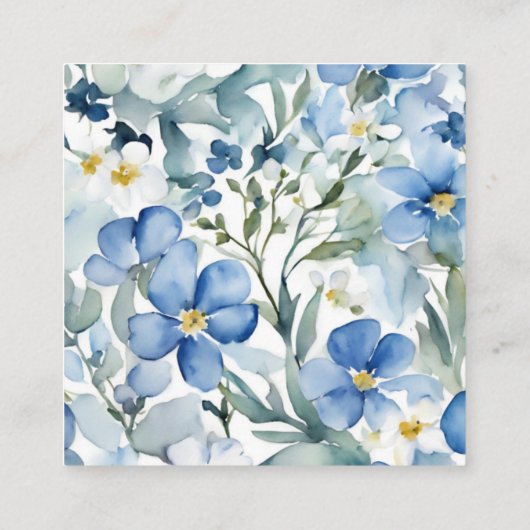 Retro Stijlvolle Elegant Plain Sky Blauw Wit Informatiekaartje (Achterkant)