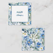 Retro Stijlvolle Elegant Plain Sky Blauw Wit Informatiekaartje (Voorkant / Achterkant)