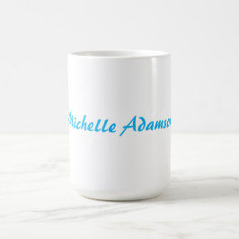 Retro Stijlvolle Elegant Plain Sky Blauw Wit Koffiemok