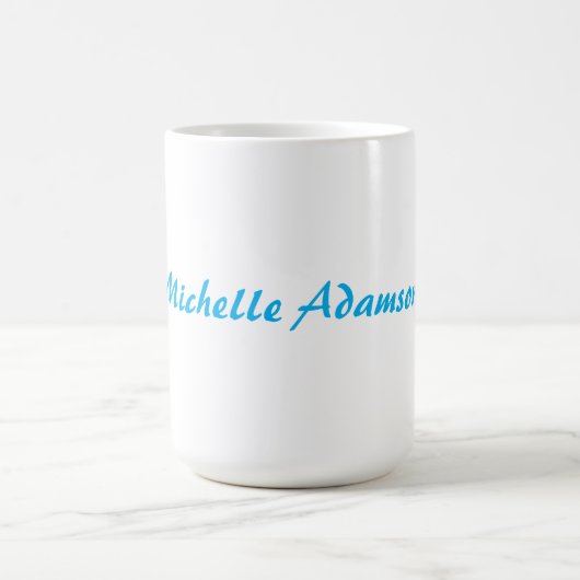 Retro Stijlvolle Elegant Plain Sky Blauw Wit Koffiemok (Center)