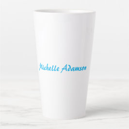 Retro Stijlvolle Elegant Plain Sky Blauw Wit Latte Mok