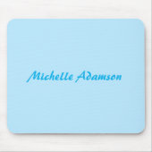 Retro Stijlvolle Elegant Plain Sky Blauw Wit Muismat (Voorkant)