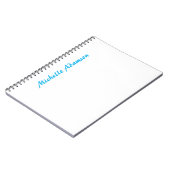 Retro Stijlvolle Elegant Plain Sky Blauw Wit Notitieboek (Linkerzijde)
