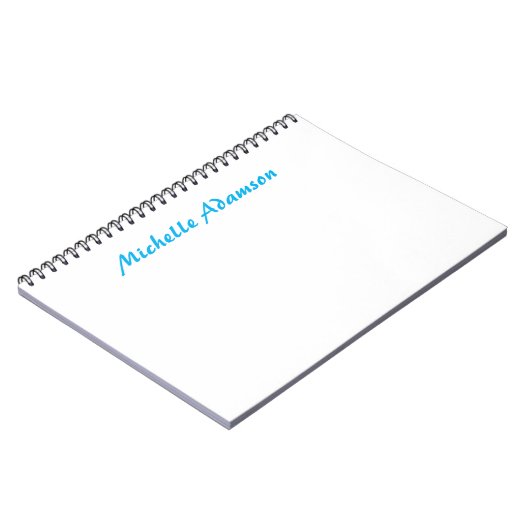 Retro Stijlvolle Elegant Plain Sky Blauw Wit Notitieboek (Linkerzijde)