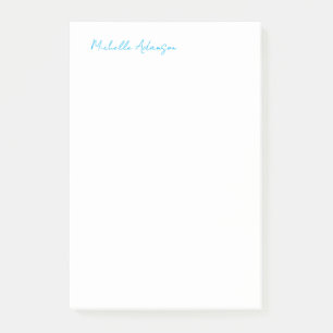 Retro Stijlvolle Elegant Plain Sky Blauw Wit Post-it® Notes