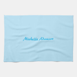Retro Stijlvolle Elegant Plain Sky Blauw Wit Theedoek