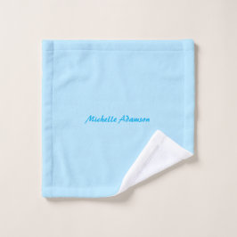 Retro Stijlvolle Elegant Plain Sky Blauw Wit Washandje