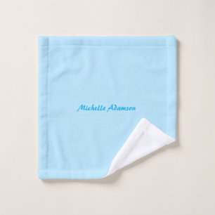 Retro Stijlvolle Elegant Plain Sky Blauw Wit Washandje