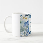 Retro Stijlvolle Elegante Blauwe Witte Bloemen Koffiemok (Links)
