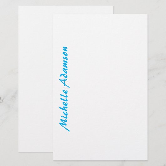 Retro stijlvolle elegante effen lichtblauwe witte briefpapier (Voorkant / Achterkant)