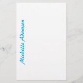 Retro stijlvolle elegante effen luchtblauw wit briefpapier (Voorkant)