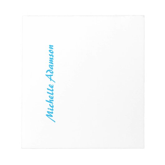 Retro stijlvolle elegante effen luchtblauw wit notitieblok (Voorkant)