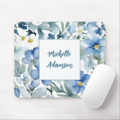 Retro Stijlvolle Elegante Plain Flowers Jouw naam Muismat (Met muis)