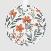 Retro Stijlvolle Elegante Plain Flowers Jouw naam Ornament (achterkant)