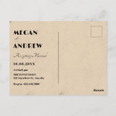 Retro  stijlvolle foto bruiloft briefkaart (Achterkant)