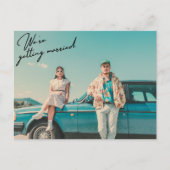 Retro  stijlvolle foto bruiloft briefkaart (Voorkant)