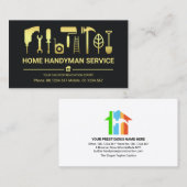 Retro Stijlvolle Gouden Handyman Gereedschap Visitekaartje (Voorkant / Achterkant)