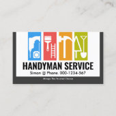 Retro Stijlvolle Handyman Tools Placard Visitekaartje (Voorkant)