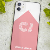 Retro Stijlvolle Monogrammed wit en blush roze Case-Mate iPhone Case