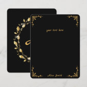 Retro Stijlvolle zwarte Flat Note Kaart Notitiekaartje (Voorkant / Achterkant)