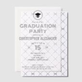 Retro stijlvolle zwarte gemengde lettertypen Gradu Vellum Uitnodigingen (Offset (Uitnodiging))