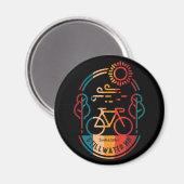 Retro Stillwater Minnesota Fietsroute Magneet (Voorkant / Achterkant)