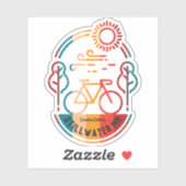 Retro Stillwater Minnesota Fietsroute Sticker (Vel)